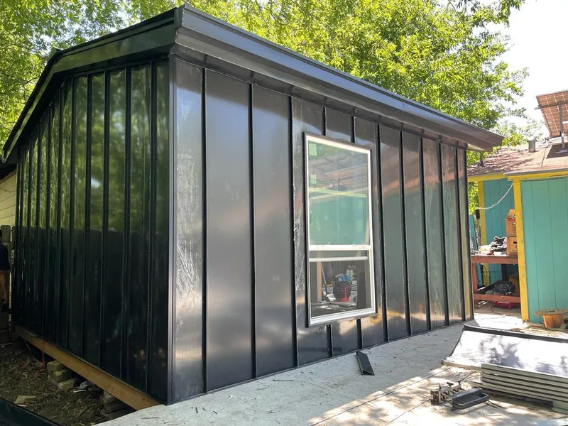 Black standing seam metal wall panels for Metal Roof Installation in Cecil